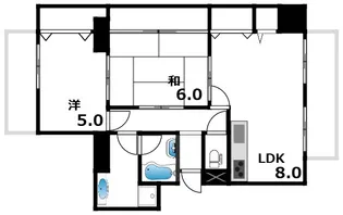 ナガイビルレジデンス芦屋西【4階】の間取り