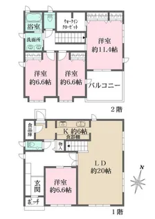 兵庫県神戸市東灘区向洋町中6丁目【一戸建】の間取り