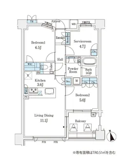 パークシュロス芦屋【3階】の間取り