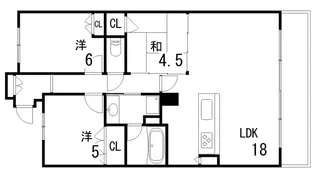 ライオンズ芦屋グランフォート【3階】の間取り