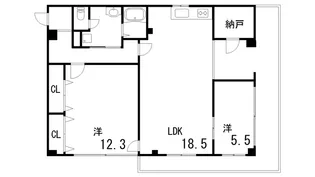 灘ハイム【4階】の間取り