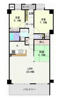 ラモール芦屋【3階】の間取り