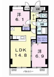 エアリーヒルズ芦屋【4階】の間取り