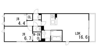 ジェイドアシヤ【4階】の間取り