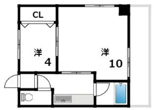 青山マンション【4階】の間取り