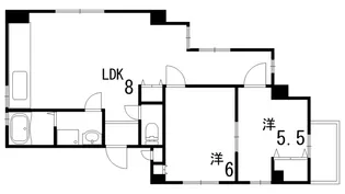 イースト御影【2階】の間取り