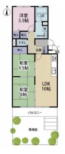 サニーハウス岡本【1階】の間取り