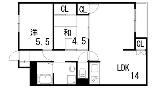 御影オークマンション【2階】の間取り