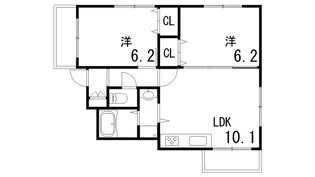 エールハイツ本山【2階】の間取り