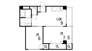 ハッピーコート御影【3階】の間取り