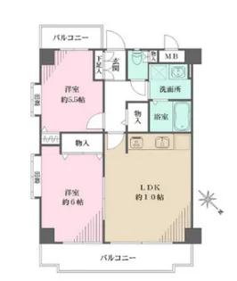 藤和シティホームズ深江【6階】の間取り