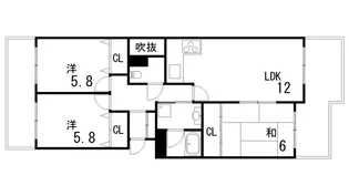 グランドメゾン六甲箕岡【2階】の間取り