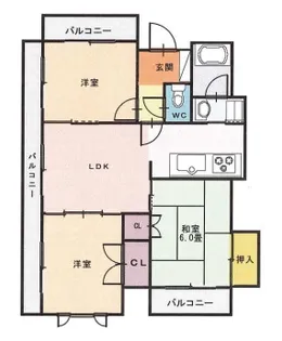 ブランシール芦屋【2階】の間取り