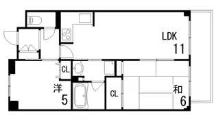 東灘スカイマンション【6階】の間取り