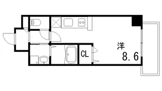 ONLYONE灘南通【3階】の間取り