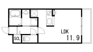 アクロス神戸灘アパートメント【3階】の間取り