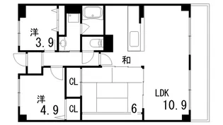 ベレッツァ芦屋Ⅰ【2階】の間取り