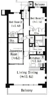 プラネソシエ御影山手【3階】の間取り