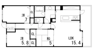 セレッソコート芦屋竹園【5階】の間取り