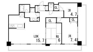 住吉川東パークホームズ【9階】の間取り