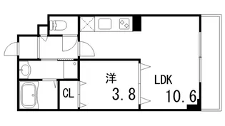 モアライフ住吉南【8階】の間取り