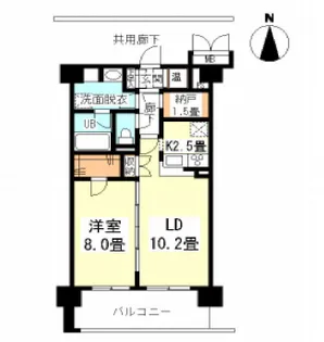 サニープレイス西芦屋2号館【8階】の間取り