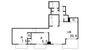 ネオカレント芦屋【3階】の間取り