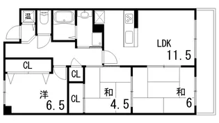 ハートランド甲南【4階】の間取り