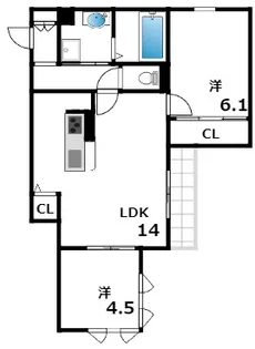 フェーブ六甲【2階】の間取り