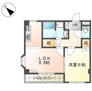 ソレイユ段上【2階】の間取り