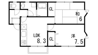 シャノアール甲南【2階】の間取り