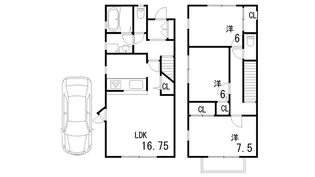 キャトルレーヴ芦屋【1階】の間取り
