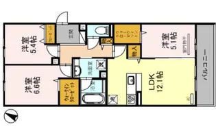 ラポール岡本【2階】の間取り