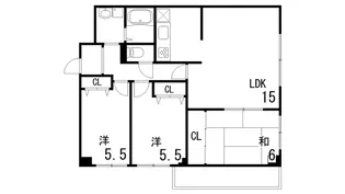 リアンジェ六甲【3階】の間取り