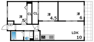 ハッピーコート御影【4階】の間取り