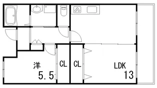 ミロワ西灘【3階】の間取り