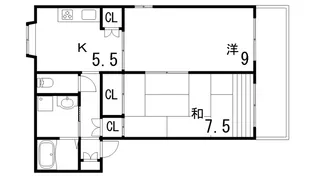 シャルマン岩屋【1階】の間取り