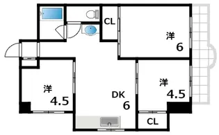 サンコート芦屋【3階】の間取り