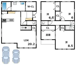 兵庫県芦屋市川西町【一戸建】の間取り