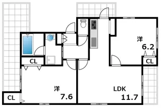 リフュ―ジュ本山【3階】の間取り