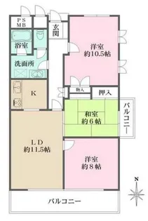 進和北楠アーバンライフ【5階】の間取り
