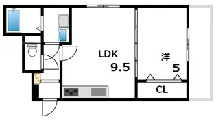 ヴァレイ岡本【201号室】の間取り