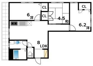 フラッツエムズ【3階】の間取り