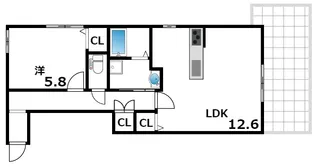 エクソニア住吉【1階】の間取り