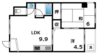 芦屋第一コーポラス【2階】の間取り