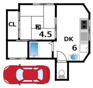 灘ハイツ【-1階】の間取り
