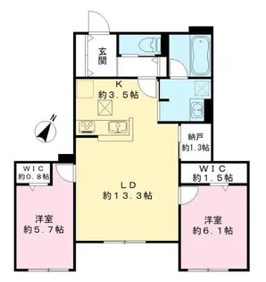 クレスタ芦屋【1階】の間取り