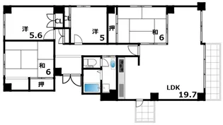芦屋緑1住宅3号棟【2階】の間取り