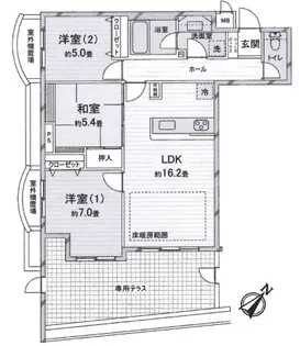 パレシェール芦屋東山【1階】の間取り