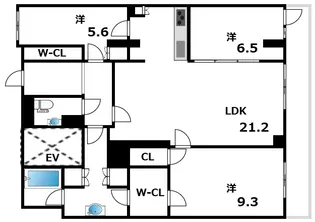 クラティオ御影山手1丁目【1F号室】の間取り